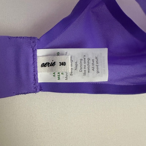 NWT Aerie Balconette Bra‎ Sheer Mesh Unlined Adjustable Straps Purple 34D - Picture 4 of 4